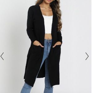SHOWPO LONG BLACK CARDIGEN